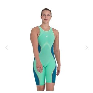 speedo pure intent green glow racing tech suit
